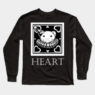 Love Ferret In White - Heart Quote - White Outlined Version Long Sleeve T-Shirt